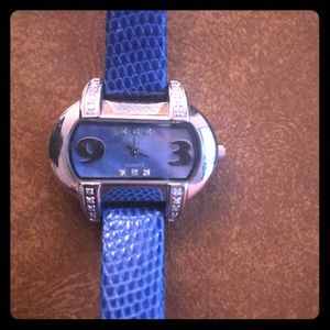 Croton Genuine Lizard Blue Band Watch